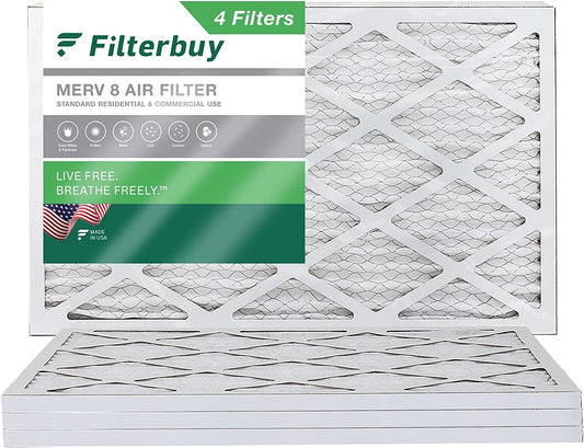 Filterbuy 16x36x1 MERV 8 Pleated HVAC AC Furnace Air Filters (4-Pack)