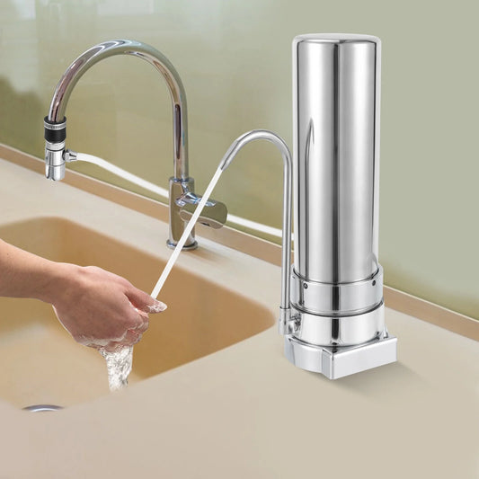 304 Silver Stainless Steel Countertop Filter System for Tap Water Filtration Silver New