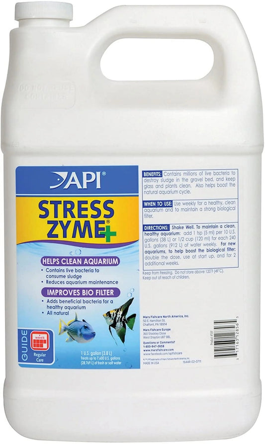 API Stress Zyme Plus Bio Filtration Booster [Aquarium Bio Additives, Aquarium Supplies] 2 gallon (2 x 1 gal)