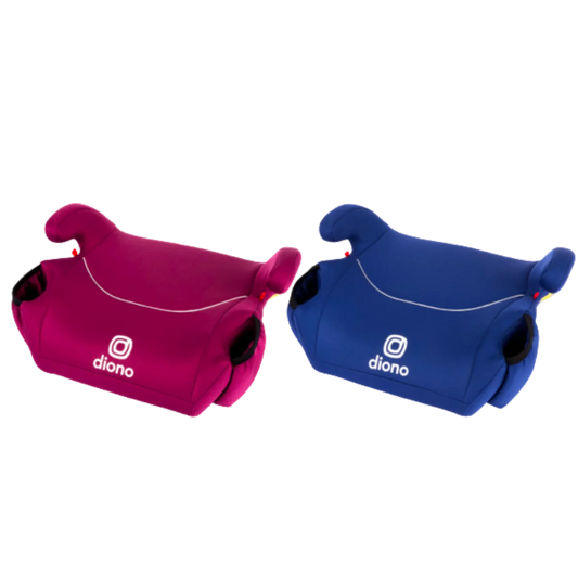 Diono Solana Pack of 2 Lightweight Backless Booster Car Seats, Pink/Blue