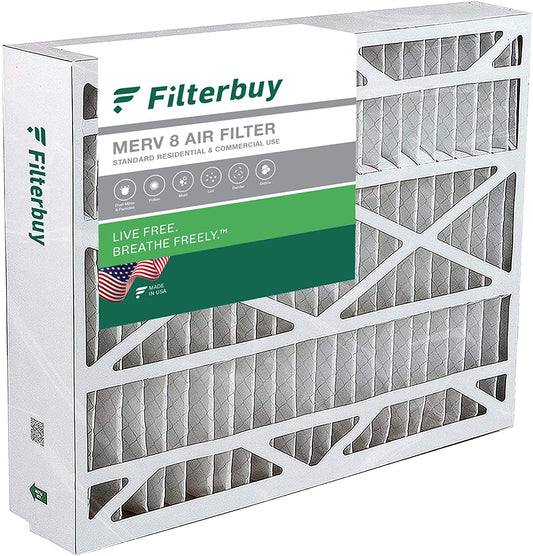 Filterbuy 21x24.5x5 MERV 8 Pleated HVAC AC Furnace Air Filters for Rheem, Ruud, and Protech (1-Pack)