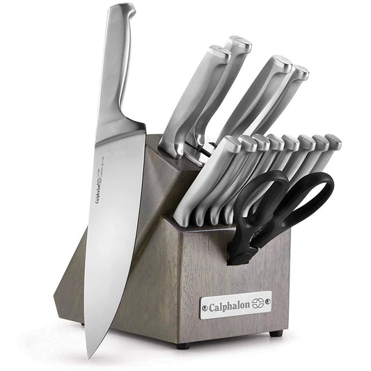 Calphalon Classic Self Sharpening Stainless Steel Cutlery Knife Block Set with SharpIN Technology, 15 Piece