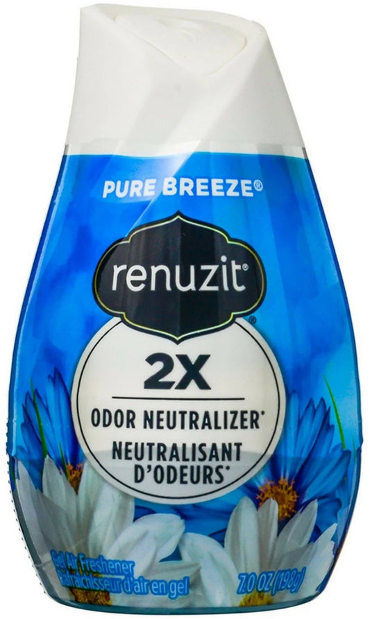 Renuzit Gel Air Freshener, Pure Breeze 7 oz (Pack of 4)
