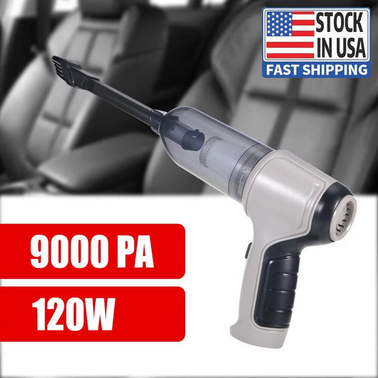 Cordless Handheld Car Vacuum Cleaner by Jahy2Tech - 9000Pa Suction Power, 120W, USB Rechargeable, Gray