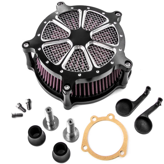 Krator Turbine Edge Cut Air Intake Kit Compatible with Harley Sportster XL1200 Iron 883 Forty Eight Sportster Deluxe XLH883 1986-1995