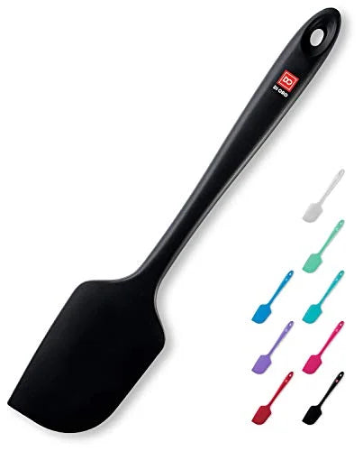 DI ORO Seamless Series Large Silicone Spatula - 600°F Heat-Resistant Rubber Kitchen Spatula - Perfect for Baking, Cooking, Scraping, and Mixing - Food Grade, BPA Free, LFGB Certified Silicone (Black)