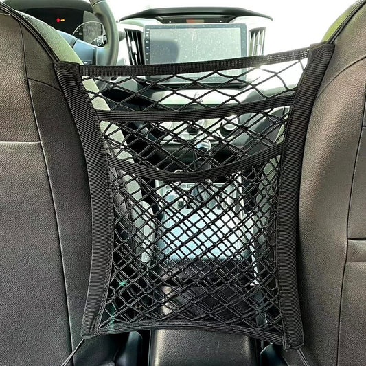 Pincuttee 3-Layer Car Mesh Organizer Seat Back Net Bag Organizer Seat Back Net for Car/SUV/Truck(Black)