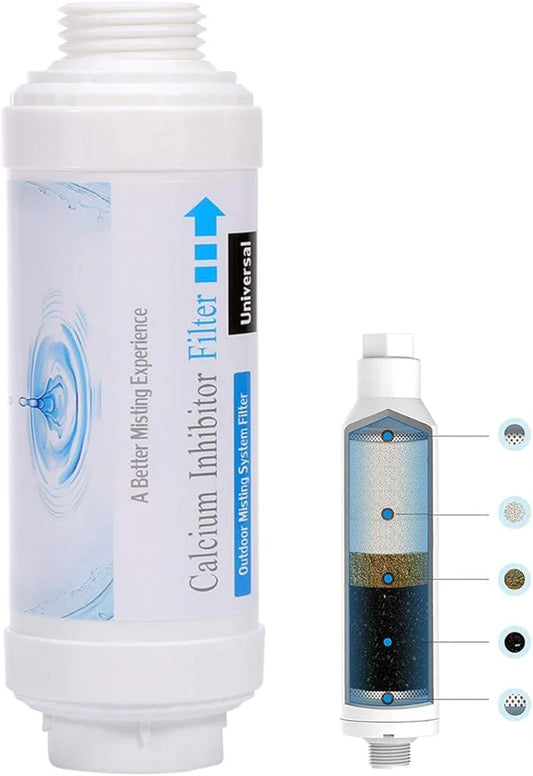 ACBungji Calcium Inhibitor Filter for Mister, Outdoor Misting System Nozzle Cleaner for Garden Patio, Prevent Nozzles Clogging Scale Build Up
