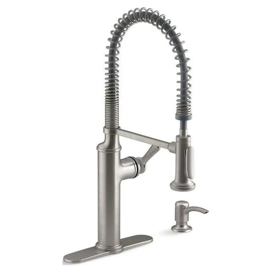 KOHLER Sous Pro-Style Single-Handle Pull-Down Sprayer Kitchen Faucet in Vibrant Stainless