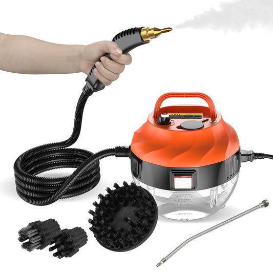 2500W Portable Handheld Steam Cleaner High  Pressurized Steam Cleaning Machine with Brush Heads for Kitchen Furniture Bathroom Car