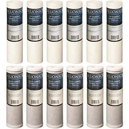 x 10 sediment & cto carbon block replacement filters package of 12 total filters
