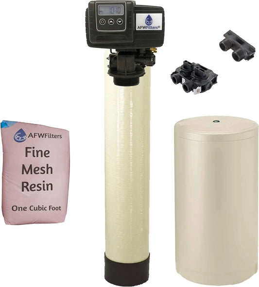 Fleck IRONPRO2 Pro 2 Combination Water Softener Iron Filter 5600SXT Digital metered Valve for Whole House 32,000 Grains, Almond