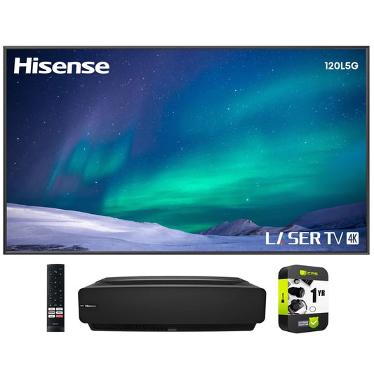 Hisense 120L5G-CINE120A 120 inch 4K Ultra-Short-Throw LASER TV & 120 inch ALR Cinema Screen Bundle with 1 Year Extended Protection Plan
