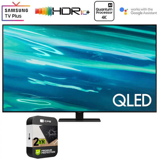 Restored Premium Samsung QN85Q80AA 85 Inch QLED 4K Smart TV (2021) with 2 Year Premium Extended Protection Plan (Refurbished)