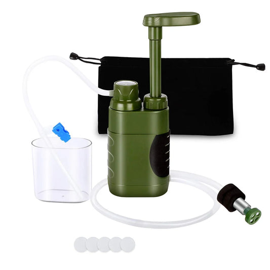 Portable Personal Water Filter,Outdoor Survival Water Filter,Water Purification Pump,Replaceable Filter,Suitable for Hiking, Camping, Traveling and Emergency Preparedness