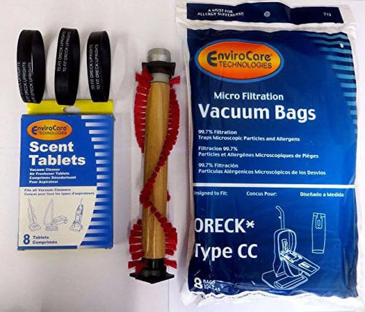 Oreck Vacuum Cleaner Bags To Fit Style CC, and all XL Upright Models (8 CC Bags & 1 Brush & 3 Belts & 8 Scent Tabs)