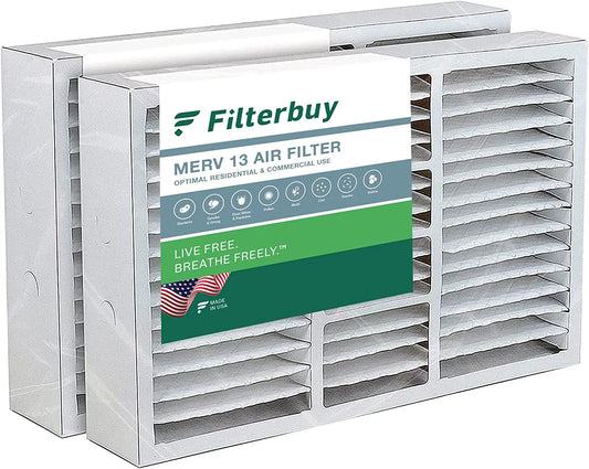 Filterbuy 14.5x27x5 MERV 13 Pleated HVAC AC Furnace Air Filters for Trane, American Standard, Honeywell, and Accumulair (2-Pack)