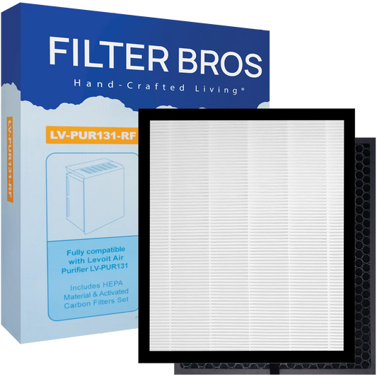 Filter Bros LV-PUR131-RF compatible with LEVOIT True HEPA Replacement Filter set Air Purifier with Thick Activated Carbon Pre-Filter for LV-PUR131, LV-PUR131S