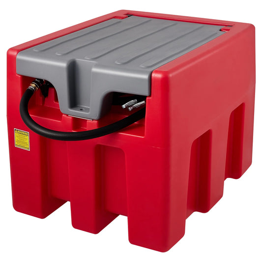 SKYSHALO Red 58 Gallon Capacity & 10 GPM Flow Rate,Portable Diesel Tank Diesel Fuel Tank with 12V Electric Transfer Pump and 13.1ft Rubber Hose, PE Diesel Transfer Tank for Easy Fuel Transportation,