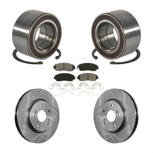 Transit Auto Front Wheel Bearing Disc Brake Rotors And Semi-Metallic Pads Kit For 2012-2016 Honda CR-V AWD KBB-128151