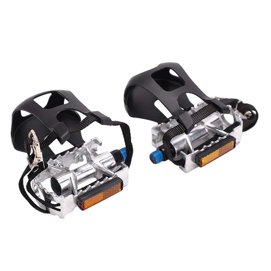kesoto 2Pcs Exercise Bike Pedals Nonslip Easy to Install with Straps 9/16” Thread for Stationary Exercise Bike Indoor Bike Accessory