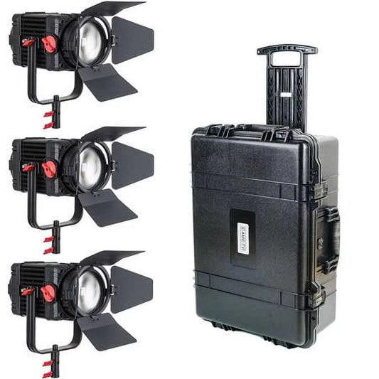 Boltzen F-150S 150W Fresnel Focusable LED Bi-Color 3-Light Kit