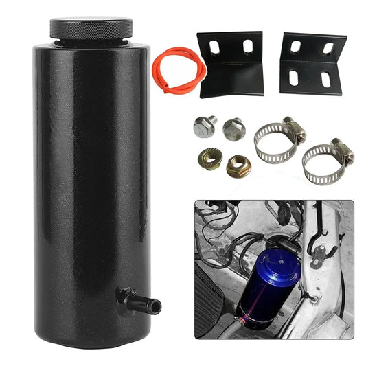 Universal 800ml Car Radiator Coolant Overflow Oil Catch Tank Cooling Overflow Reservoir Bottle Aluminum Black