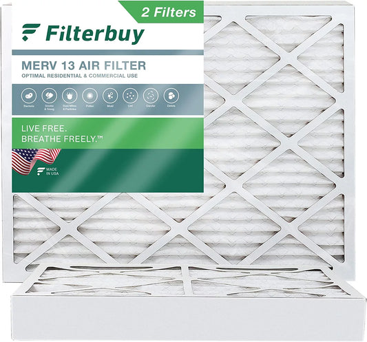 Filterbuy 15x20x4 MERV 13 Pleated HVAC AC Furnace Air Filters (2-Pack)