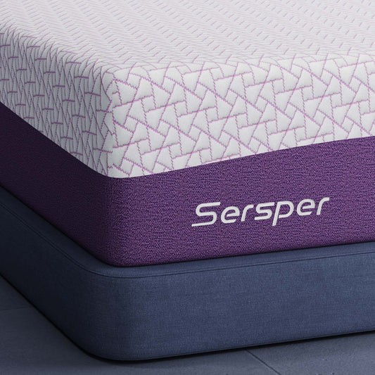 Memory Foam Mattress Queen, Sersper 8 inch Cooling Gel Memory Foam Mattress in a Box, Medium firm