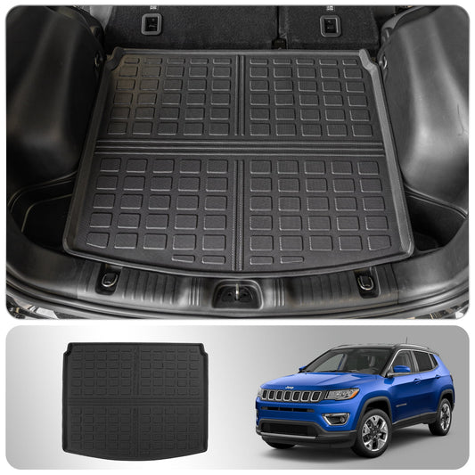 Cargo Mat Compatible with 2017-2024 Jeep Compass Trunk Mat Cargo Liner TPE All Weather Trunk Liner 2022 Compass Accessories (Trunk Mat)
