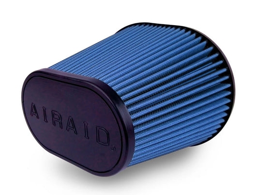 Airaid 723-472 Universal Clamp-On Air Filter: Oval Tapered; 6 in (152 mm) Flange ID; 9 in (229 mm) Height; 10.75 in x 7.75 in (273 mm x 197 mm) Base; 7.25 in x 4.75 in (184 mm x121 mm) Top