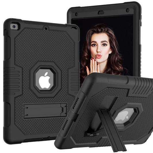 Dteck Case for Apple iPad 9th Generation 10.2-inch (2021),Shockproof Rubber Armor 3-Layer Protection Case Hybrid Hard Kicstand Cover for iPad 10.2 2021/2020/2019,Black