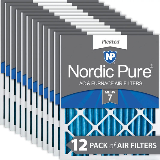 Nordic Pure 16x16x2 Pleated MERV 7 Air Filters 12 Pack