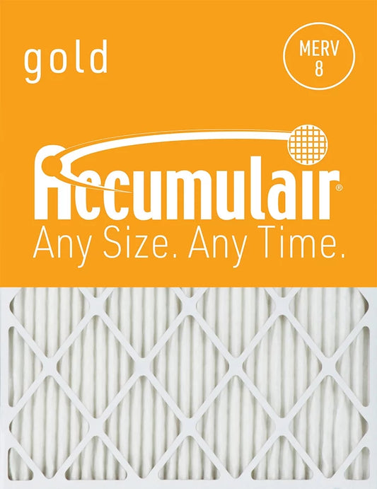 12x24x1 (11.5 x 23.5) Accumulair Gold 1-Inch Filter (MERV 8) (2 Pack)