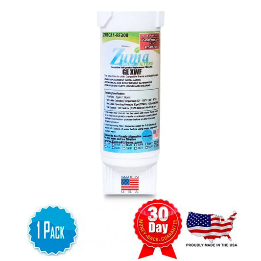 ZUMA Brand , Water and Ice Filter , Model # ZWFG11-RF300 , Compatible with GE XWF - 1 Pack - Made in U.S.A.