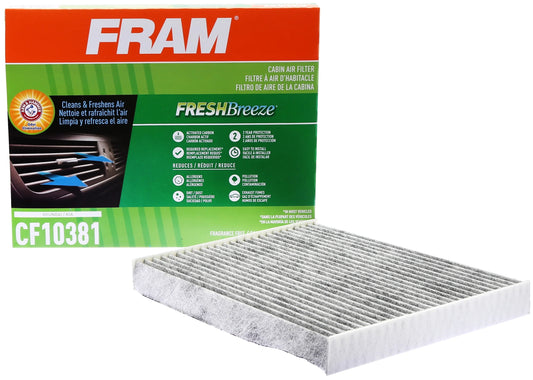 FRAM Fresh Breeze Cabin Air Filter CF10381 with Arm & Hammer Baking Soda, for Select Hyundai and Kia Vehicles Fits select: 2006-2010 HYUNDAI SONATA, 2007-2009 HYUNDAI SANTA FE