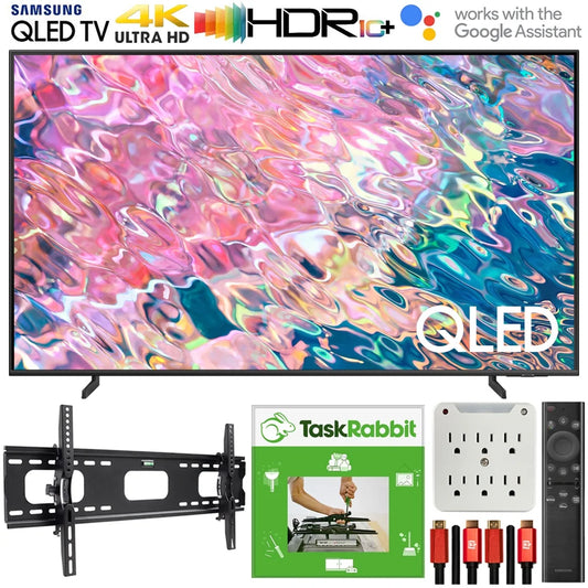 Samsung QN85Q60BAFXZA Q60B 85 inch QLED 4K Quantum Dual LED HDR Smart TV (2022) Bundle with TaskRabbit Installation Services + Deco Gear Wall Mount + HDMI Cables + Surge Adapter