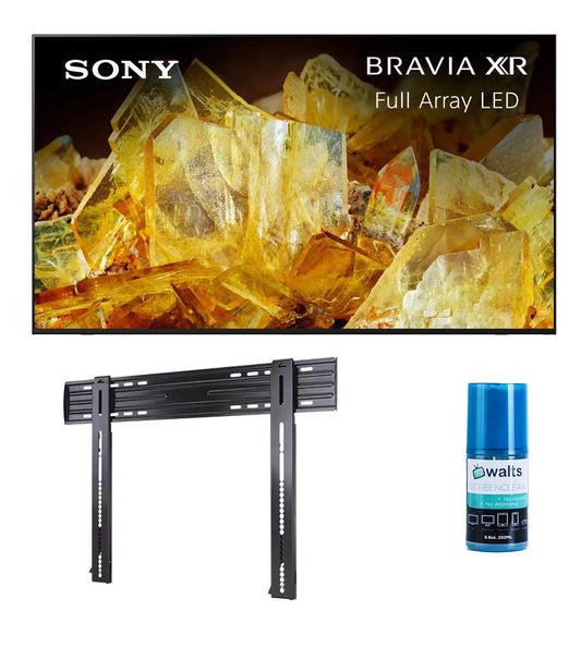 Sony XR65X90L 65 inch 4K BRAVIA XR Full Array LED Smart Google TV with a Sanus LL11-B1 Super Slim Fixed-Position Wall Mount for 40 Inch - 85 Inch TVs and Walts HDTV Screen Cleaner Kit (2023)