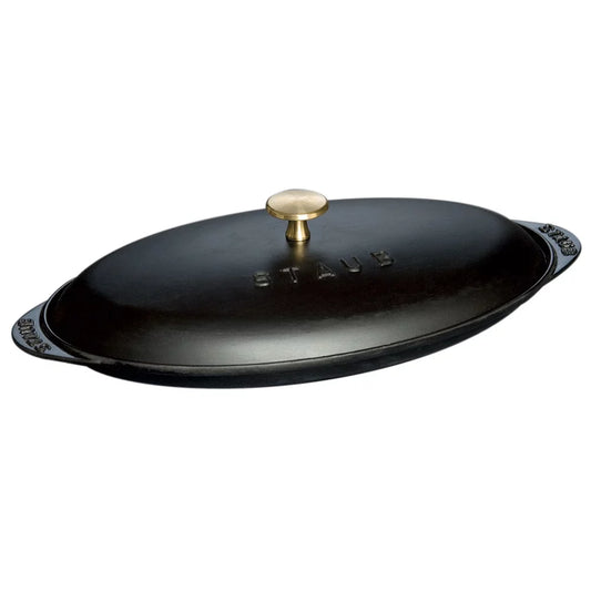 Staub Cast Iron 14.5 x 8 Covered Fish Pan - Matte Black