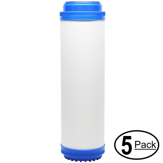 5-Pack Replacement for Expres Water ROUV5D Granular Activated Carbon Filter - Universal 10-inch Cartridge for Express Water 6 Stage UV Reverse Osmosis Filtration System - Denali Pure Brand