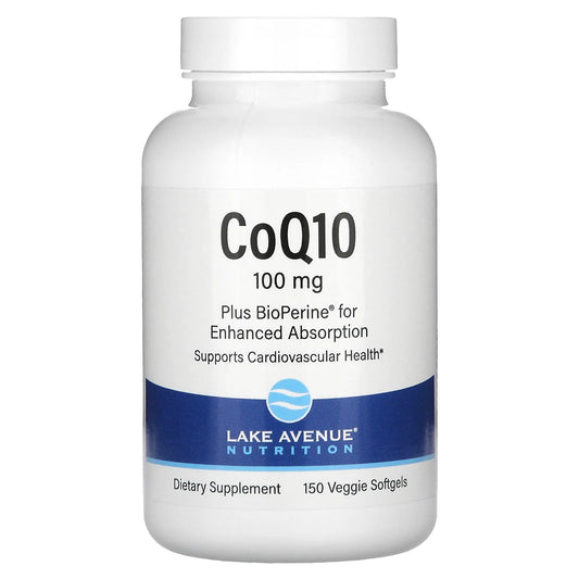 Lake Avenue Nutrition CoQ10 with Bioperine, 100 mg, 150 Softgels