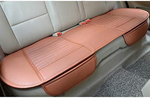 HONCENMAX Car Seat Cover Cushion Pad Mat Protector - Car Interior Accessories - for Sedan SUV PU Leather - Without Backrest - 2 Front Seat Covers & 1 Rear Seat Cover Orange