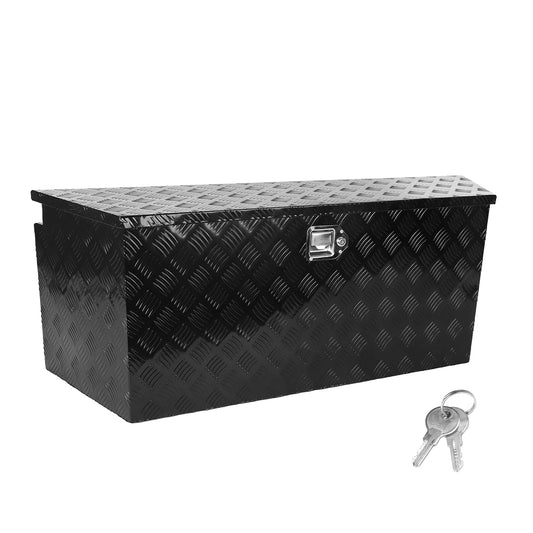 Confote 49 Inch Aluminum Trailer Tongue Box Truck Tool Box with Lock & Keys, Black