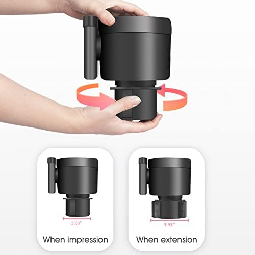 Coricha Cup Holder Expander for Car 2 in 1 Cup Phone Holder Large Automotive Cup Holder Adapter Fits Hydro Flask, Yeti, Nalgene, Large 32/40 oz. Bottles & Big Drinks (Black)