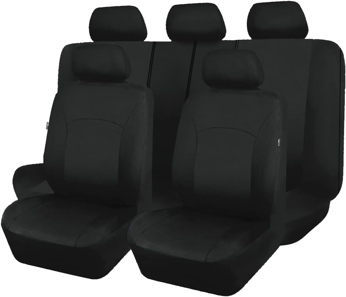 Flying Banner Car Seat Covers Front Seats Rear Bench Polyester Car Seat Protectors Easy Installation Split Rear Bench Classic Man Lady Truck (Comp Set, Pink Black and Light Pink.