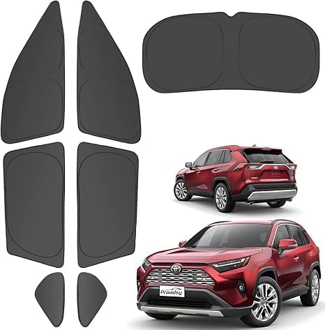 Proadsy Window Shades for Rav4 2018-2022 Side Windows Rear Windshield Triangular Window Sunshade for Baby/Camping Sun UV Rays and Privacy Protection Set of 7