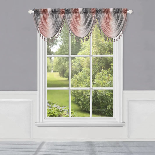 Soft Waterfall Valance Window Curtains - 46 Inch Width, 40 Inch Length - Ombre (Blush) - Light Filtering Decorative Polyester Drapes For Bedroom Living & Dining Room By Achim Home Decor