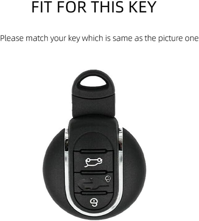 WSWJDW Leather Car Key Case Cover Keychain Ring Key Bag, Fit for Mini Cooper Clubman Hardtop Hatchback Countryman F54 F55 F56 F57 F60,Brown