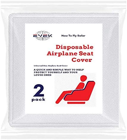 Protective Airplane Seat Covers Protectors Universal Seat Cover for Airplane Cars Vehicles Disposable/Reusable Traveling Accessories Durable Design, Grey, 4-Pack,