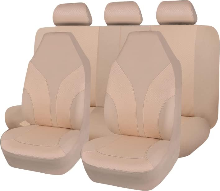 Flying Banner Car Seat Covers Full Cover Universal fit Car Truck SUV Van Hot Stamp Breathable Rear Bench Split Polyester Fabric (Gray Gray, Full Set - Low Back - Neoprene)
